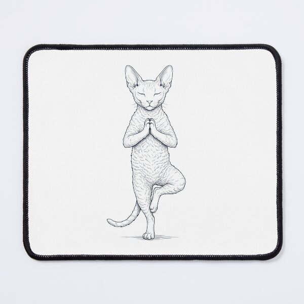 Item preview, Vintage Cornish Rex Cat Yoga Tree Pose Kitten Lover designed and sold by TerryConnells.