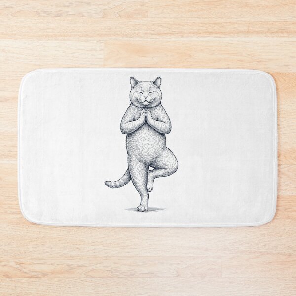 Item preview, Vintage Chartreux Cat Yoga Tree Pose Kitten Lover designed and sold by TerryConnells.