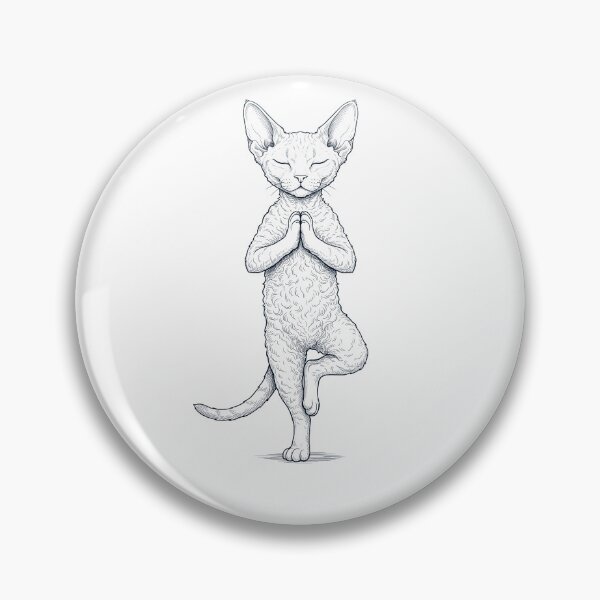 Item preview, Vintage Devon Rex Cat Yoga Tree Pose Kitten Lover designed and sold by TerryConnells.