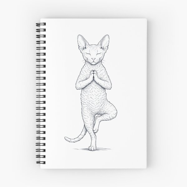 Item preview, Vintage Cornish Rex Cat Yoga Tree Pose Kitten Lover designed and sold by TerryConnells.