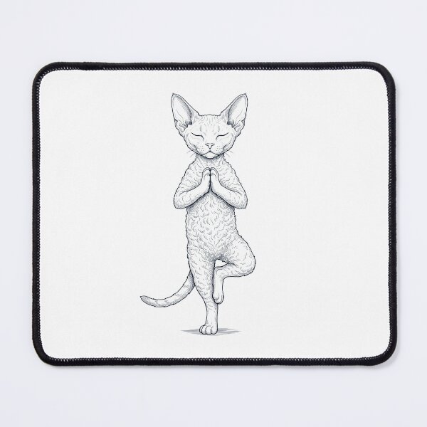 Item preview, Vintage Devon Rex Cat Yoga Tree Pose Kitten Lover designed and sold by TerryConnells.
