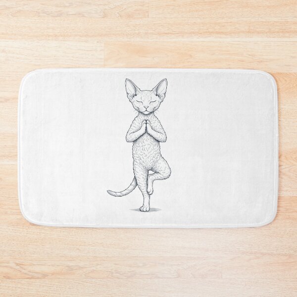 Item preview, Vintage Devon Rex Cat Yoga Tree Pose Kitten Lover designed and sold by TerryConnells.