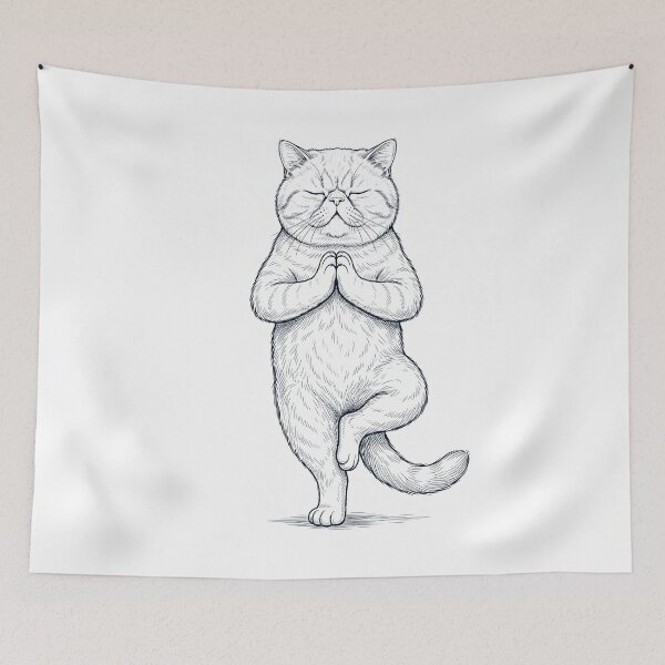 Item preview, Vintage Exotic Shorthair Cat Yoga Tree Pose Kitten Lover designed and sold by TerryConnells.