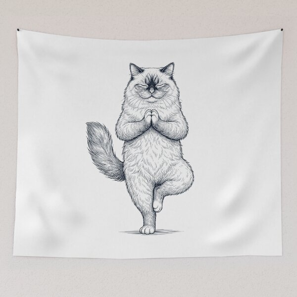Item preview, Vintage Himalayan Cat Yoga Tree Pose Kitten Lover designed and sold by TerryConnells.