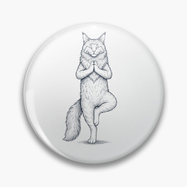 Item preview, Vintage Maine Coon Cat Yoga Tree Pose Kitten Lover designed and sold by TerryConnells.