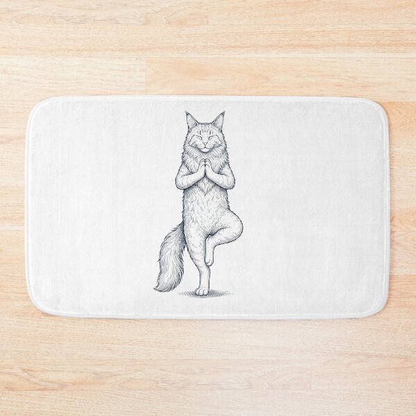 Item preview, Vintage Maine Coon Cat Yoga Tree Pose Kitten Lover designed and sold by TerryConnells.