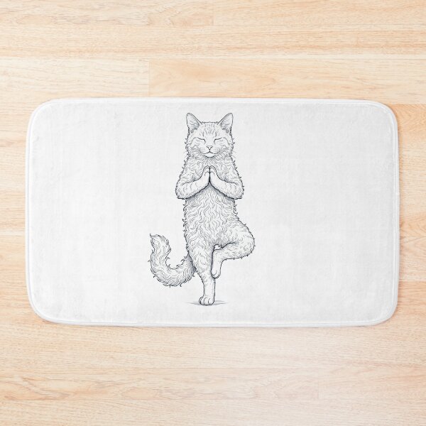 Item preview, Vintage LaPerm Cat Yoga Tree Pose Kitten Lover designed and sold by TerryConnells.
