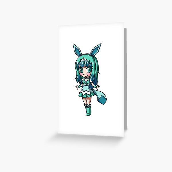 Glaceon Magical Girl Chibi Greeting Card By Lankysandwich Redbubble