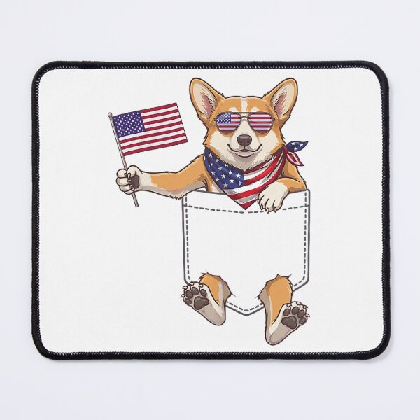 Item preview, Patriotic Corgi Dog Pocket American Flag 4th Of July Design designed and sold by kiralynstration.