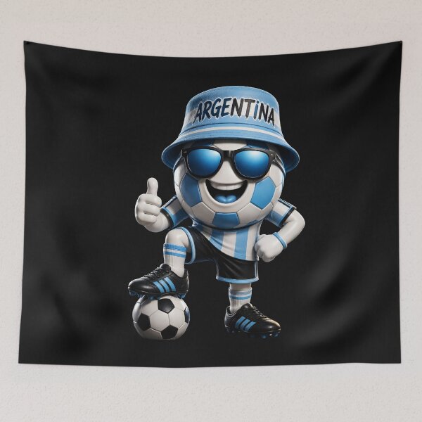 Item preview, Argentina Soccer Mascot Funny Football Cartoon Graphic designed and sold by ArtSpark Studio.
