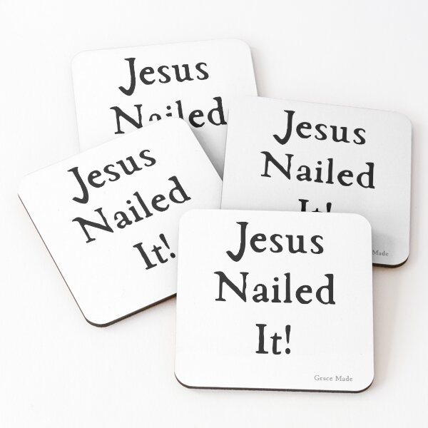 Item preview, Jesus Nailed It!  (Black text/White Cross) designed and sold by GraceMadeArt.
