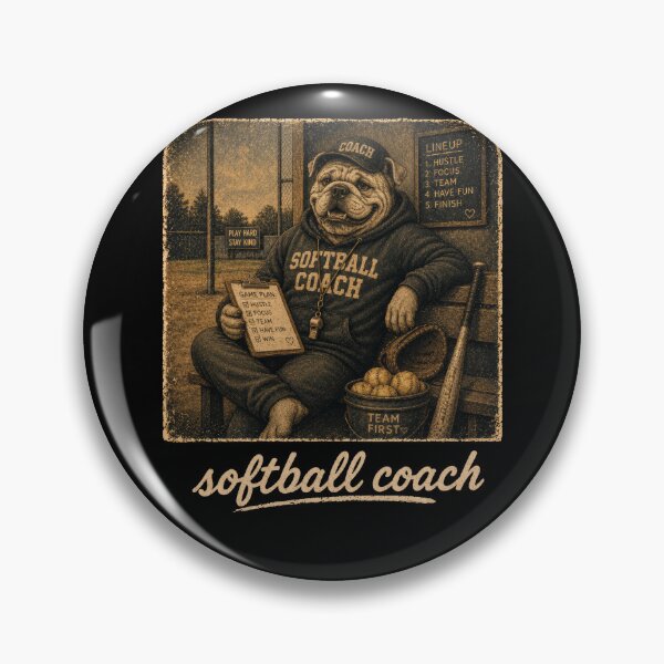 Item preview, Softball Coach Bulldog Vintage Sports Coach Gift designed and sold by PosiMCreations.