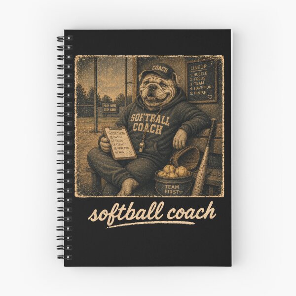 Item preview, Softball Coach Bulldog Vintage Sports Coach Gift designed and sold by PosiMCreations.