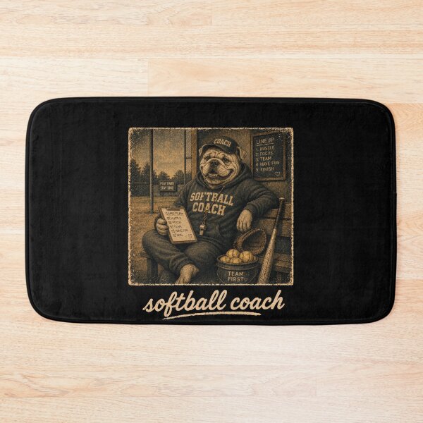 Item preview, Softball Coach Bulldog Vintage Sports Coach Gift designed and sold by PosiMCreations.