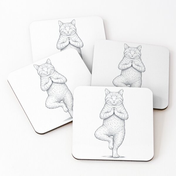 Item preview, Vintage Manx Cat Yoga Tree Pose Kitten Lover designed and sold by TerryConnells.