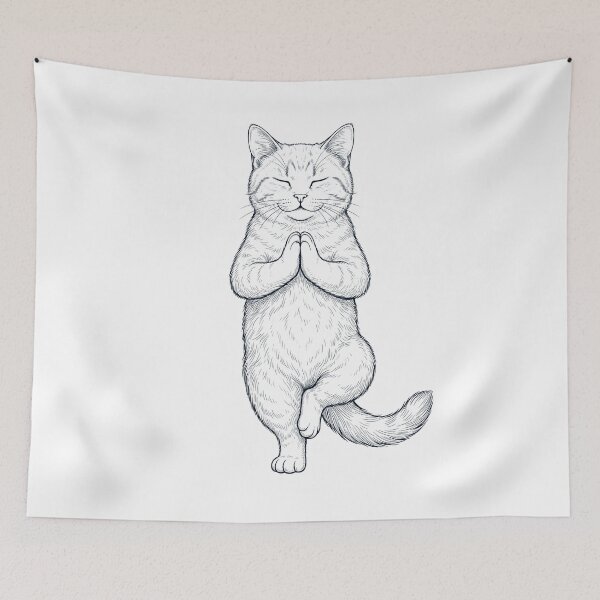 Item preview, Vintage Munchkin Cat Yoga Tree Pose Kitten Lover designed and sold by TerryConnells.