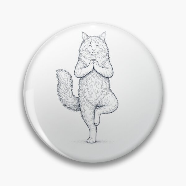 Item preview, Vintage Norwegian Forest Cat Yoga Tree Pose Kitten Lover designed and sold by TerryConnells.