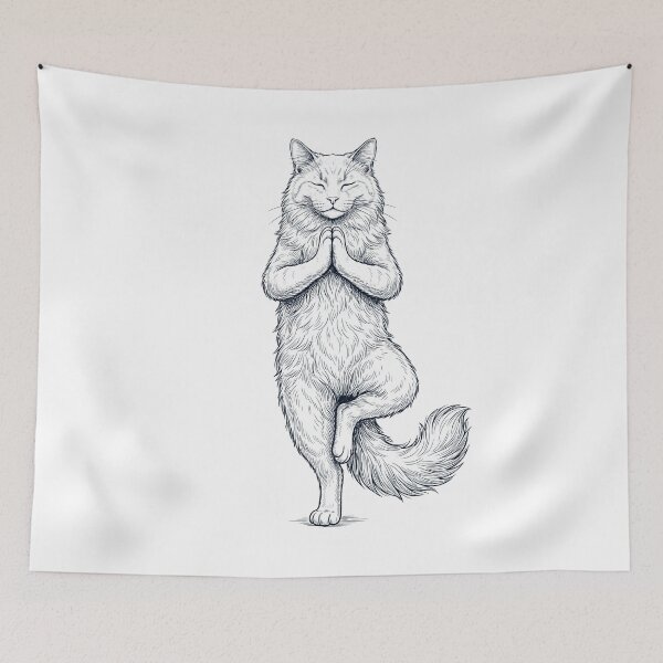 Item preview, Vintage Nebelung Cat Yoga Tree Pose Kitten Lover designed and sold by TerryConnells.