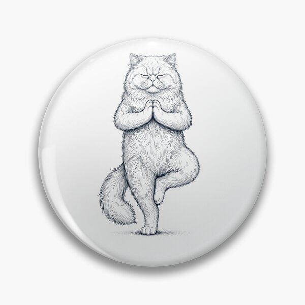 Aperçu de l'œuvre Chat persan vintage, posture de yoga de l'arbre, amoureux des chatons créée et vendue par TerryConnells.
