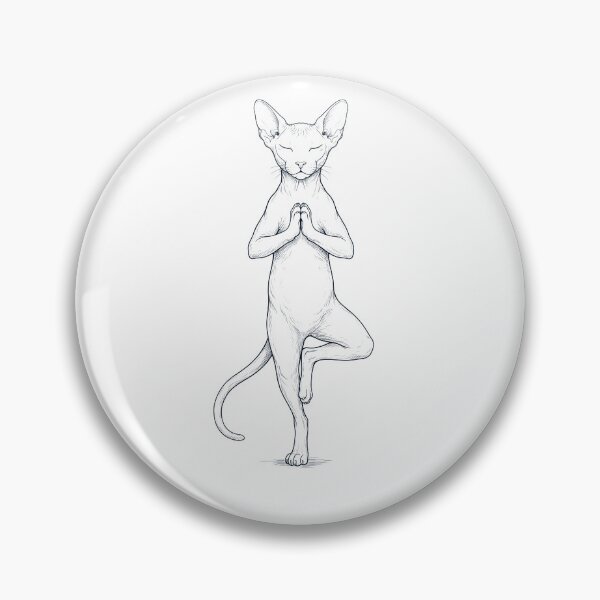 Item preview, Vintage Peterbald Cat Yoga Tree Pose Kitten Lover designed and sold by TerryConnells.