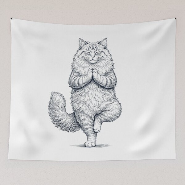 Item preview, Vintage Ragamuffin Cat Yoga Tree Pose Kitten Lover designed and sold by TerryConnells.