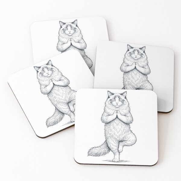 Item preview, Vintage Ragdoll Cat Yoga Tree Pose Kitten Lover designed and sold by TerryConnells.