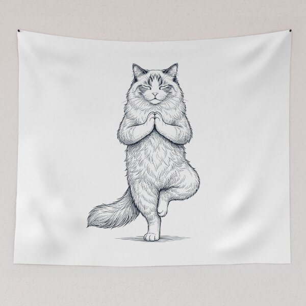 Item preview, Vintage Ragdoll Cat Yoga Tree Pose Kitten Lover designed and sold by TerryConnells.