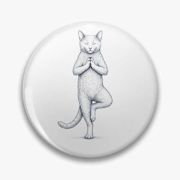 Item preview, Vintage Russian Blue Cat Yoga Tree Pose Kitten Lover designed and sold by TerryConnells.