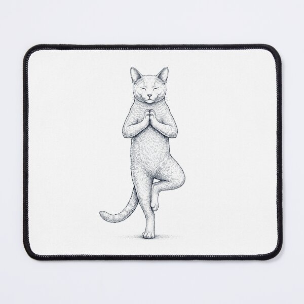 Item preview, Vintage Russian Blue Cat Yoga Tree Pose Kitten Lover designed and sold by TerryConnells.