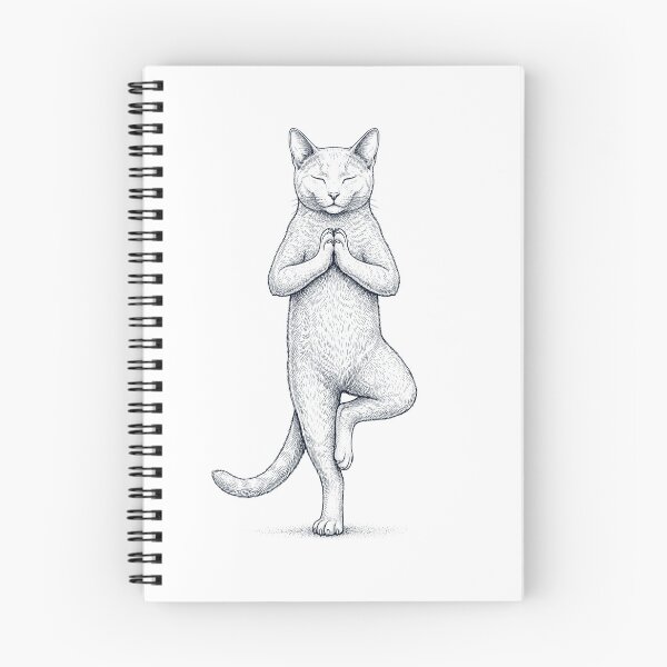 Item preview, Vintage Russian Blue Cat Yoga Tree Pose Kitten Lover designed and sold by TerryConnells.
