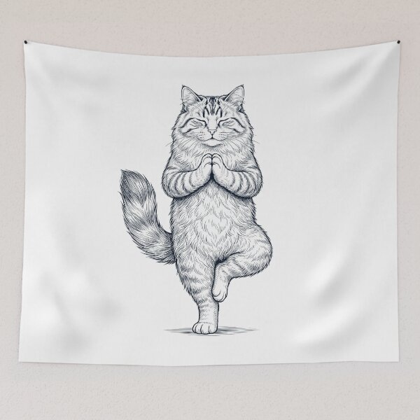 Item preview, Vintage Siberian Cat Yoga Tree Pose Kitten Lover designed and sold by TerryConnells.
