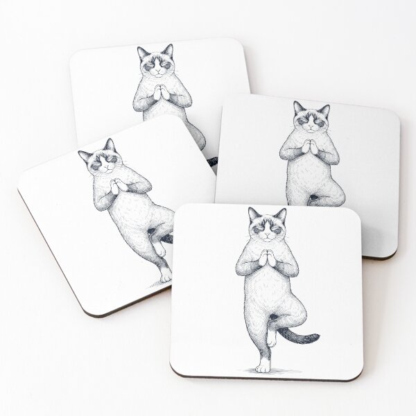 Item preview, Vintage Snowshoe Cat Yoga Tree Pose Kitten Lover designed and sold by TerryConnells.