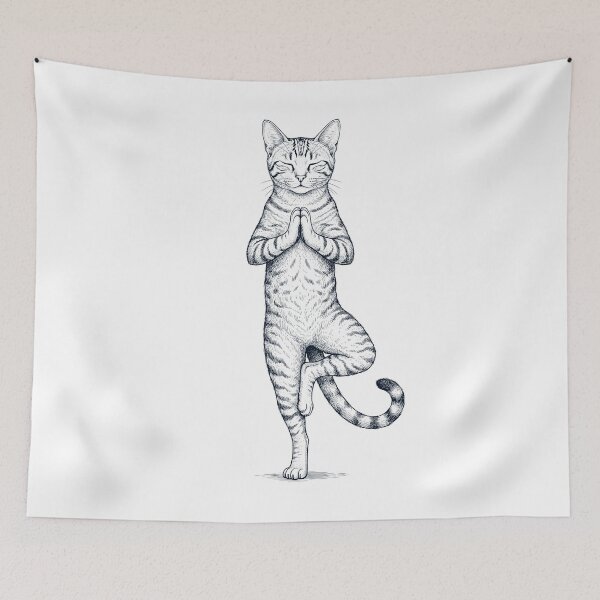 Item preview, Vintage Sokoke Cat Yoga Tree Pose Kitten Lover designed and sold by TerryConnells.