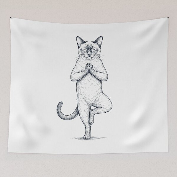Item preview, Vintage Tonkinese Cat Yoga Tree Pose Kitten Lover designed and sold by TerryConnells.