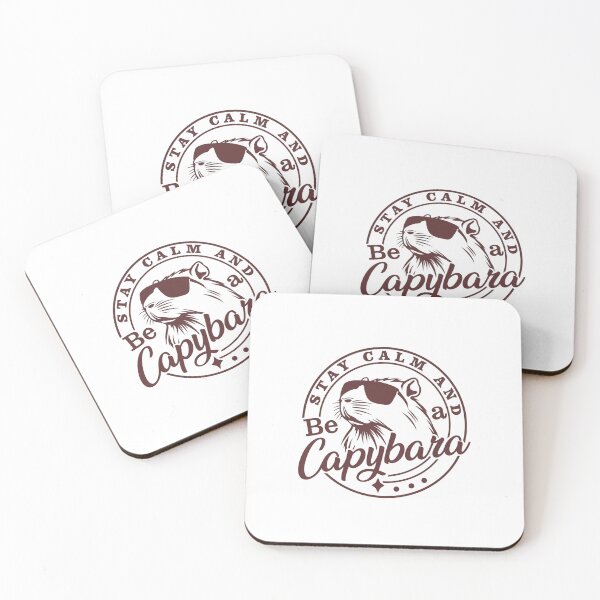Item preview, Cool Capybara Stamp — Stay Calm and Be a Capybara Vintage Typography Illustration designed and sold by Colorful-Garden.