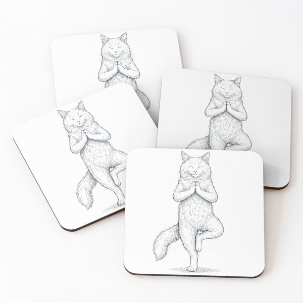 Item preview, Vintage Turkish Angora Cat Yoga Tree Pose Kitten Lover designed and sold by TerryConnells.