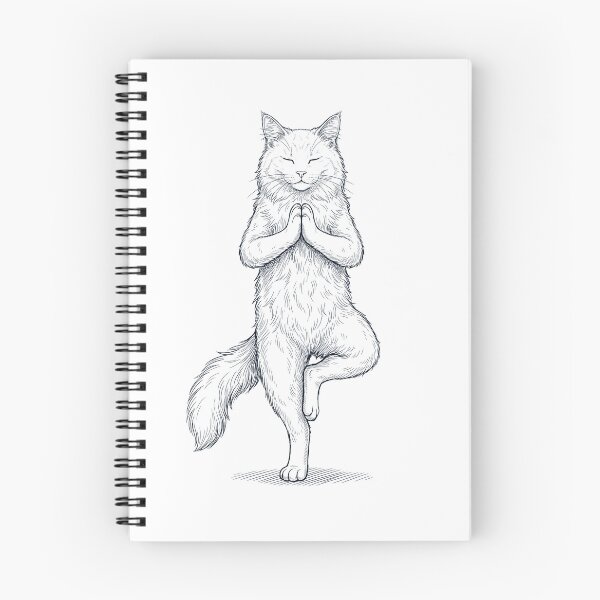 Item preview, Vintage Turkish Angora Cat Yoga Tree Pose Kitten Lover designed and sold by TerryConnells.