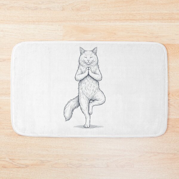 Item preview, Vintage Turkish Angora Cat Yoga Tree Pose Kitten Lover designed and sold by TerryConnells.