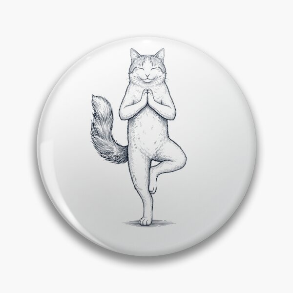 Item preview, Vintage Turkish Van Cat Yoga Tree Pose Kitten Lover designed and sold by TerryConnells.