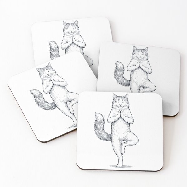 Item preview, Vintage Turkish Van Cat Yoga Tree Pose Kitten Lover designed and sold by TerryConnells.
