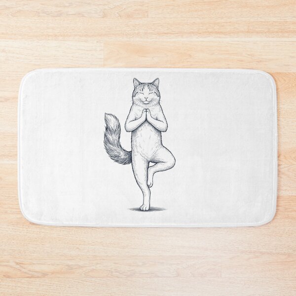 Item preview, Vintage Turkish Van Cat Yoga Tree Pose Kitten Lover designed and sold by TerryConnells.
