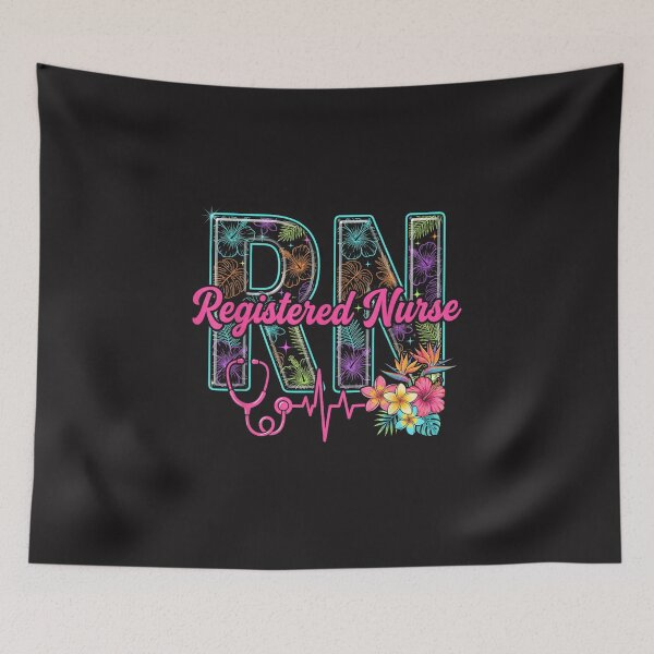 Item preview, RN Tropical Flowers Registered Nurse Aloha Summer Vacation Design designed and sold by kiralynstration.