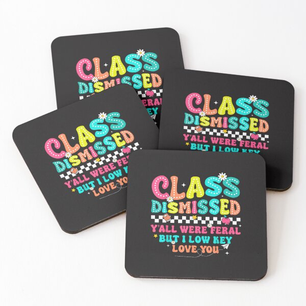 Item preview, Class Dismissed Y’all Were Feral Funny Teacher Retro School Design designed and sold by kiralynstration.
