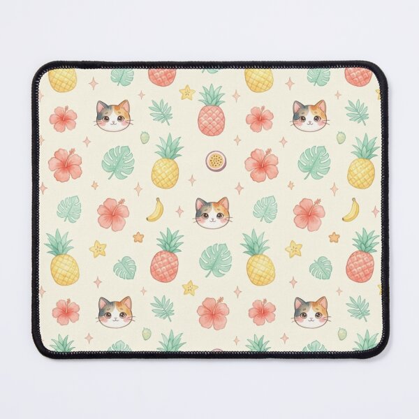 Item preview, Pineapple Tropical Cat Pattern – Cute Hawaiian Kawaii Calico Cat Design designed and sold by LaniDigitalNook.
