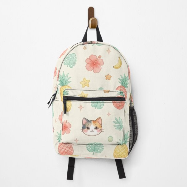 Item preview, Pineapple Tropical Cat Pattern – Cute Hawaiian Kawaii Calico Cat Design designed and sold by LaniDigitalNook.