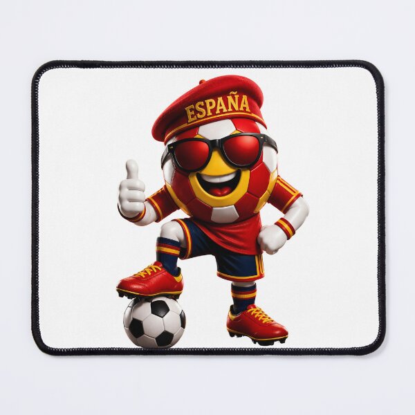 Item preview, Spain Soccer Mascot Funny Football Cartoon Graphic designed and sold by ArtSpark Studio.