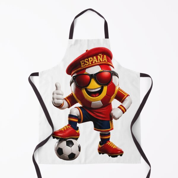 Item preview, Spain Soccer Mascot Funny Football Cartoon Graphic designed and sold by ArtSpark Studio.