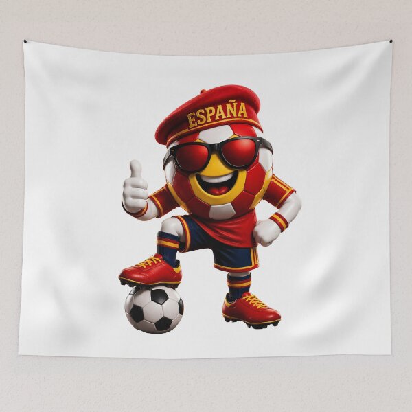 Item preview, Spain Soccer Mascot Funny Football Cartoon Graphic designed and sold by ArtSpark Studio.