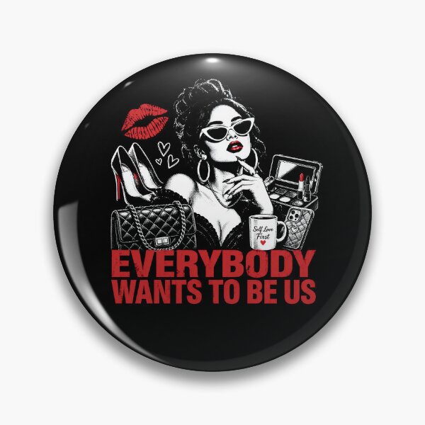 Item preview, Everybody Wants To Be Us – Glam Pin Up Girl Retro Fashion Illustration designed and sold by PosiMCreations.