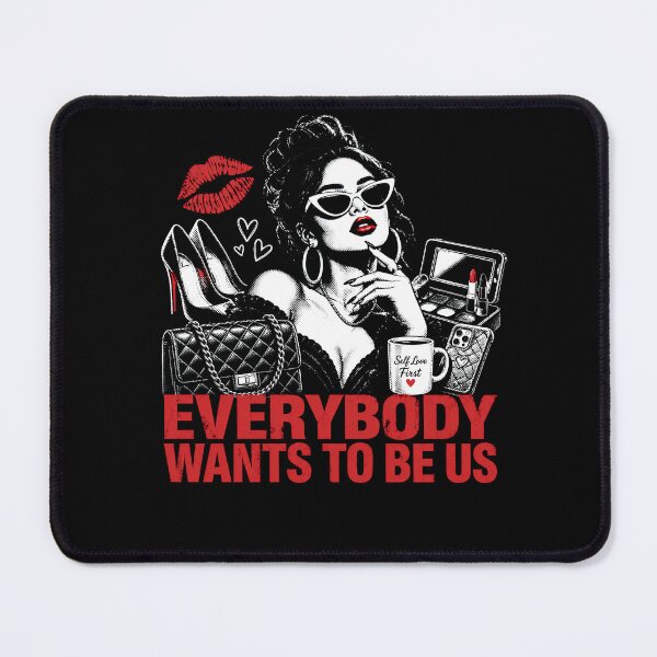 Item preview, Everybody Wants To Be Us – Glam Pin Up Girl Retro Fashion Illustration designed and sold by PosiMCreations.